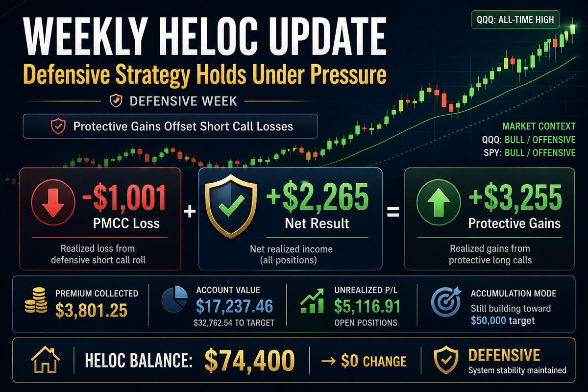 Weekly HELOC Update: Balance Flat as Protective Strategy Offsets Short Call Rolling Losses