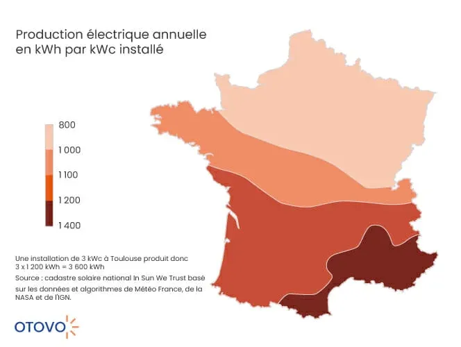 carte production d'électricité panneau solaire