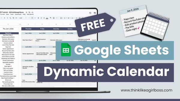 Dynamic Calendar Google Sheets Template (Free Download)