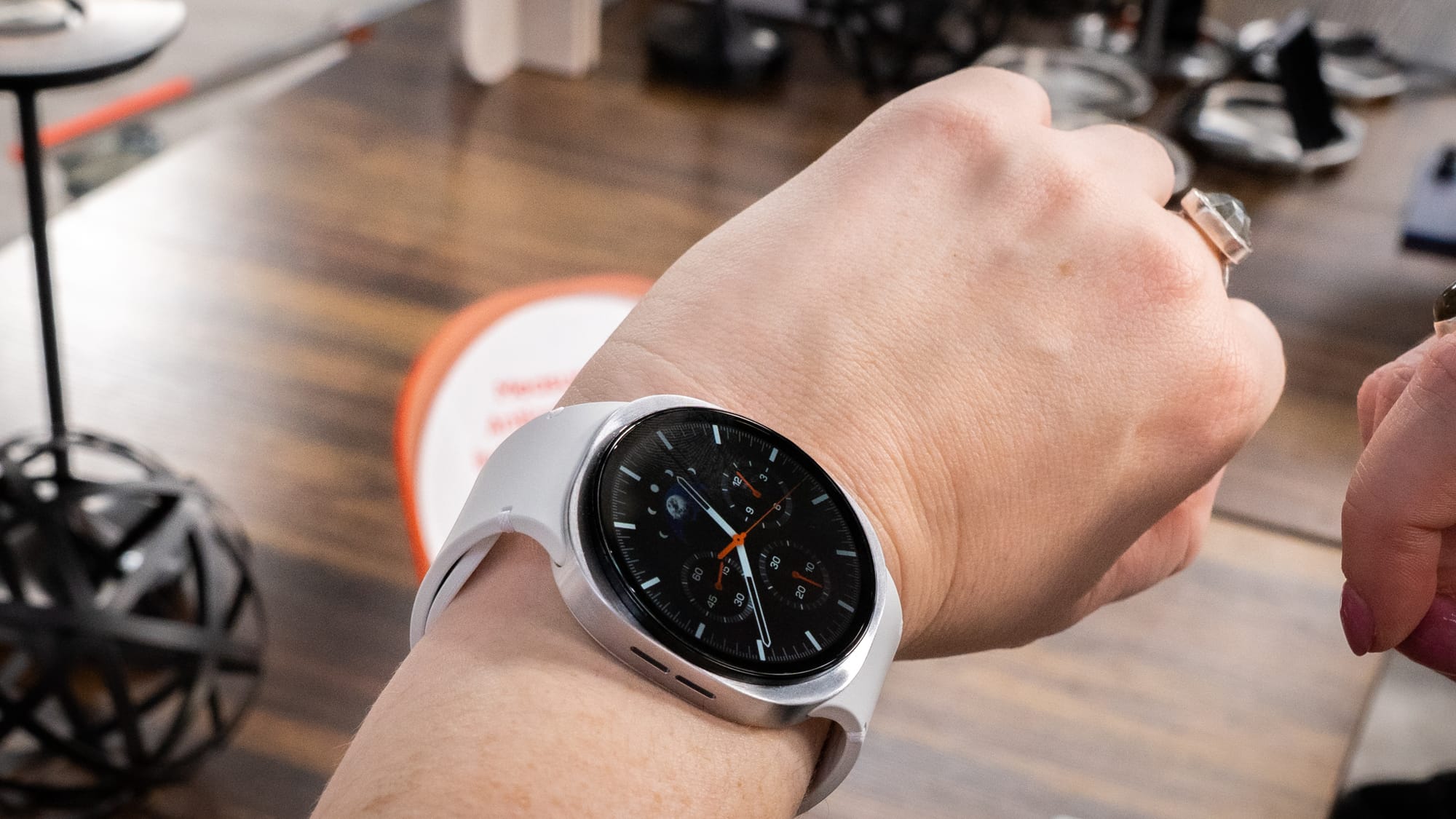 a photo of the galaxy watch 8 on a wrist
