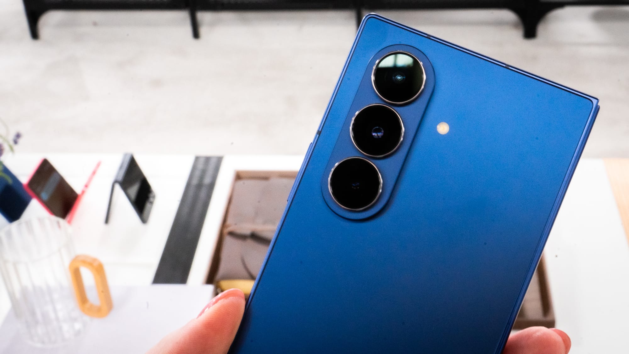 A photo of the Galaxy Z Fold 7's backside