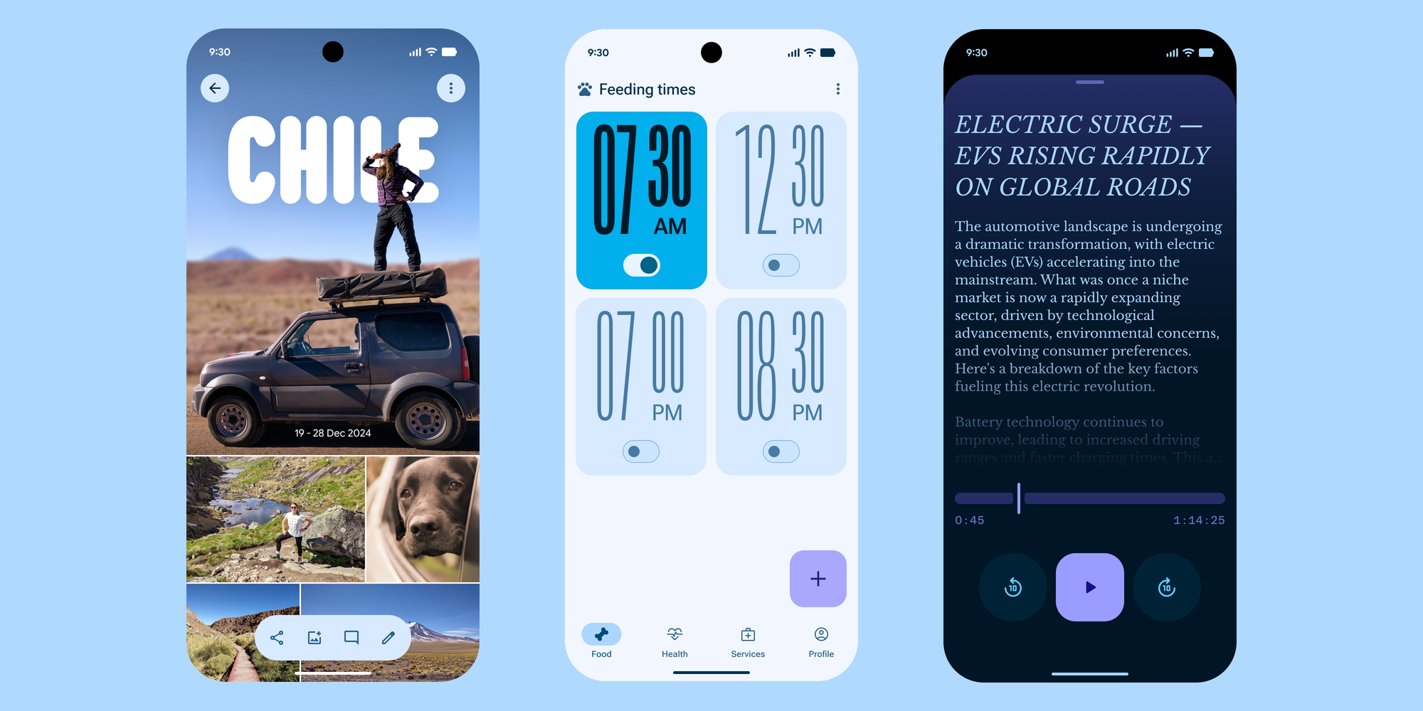 A photo showing the different styles of Material 3 Expressive.