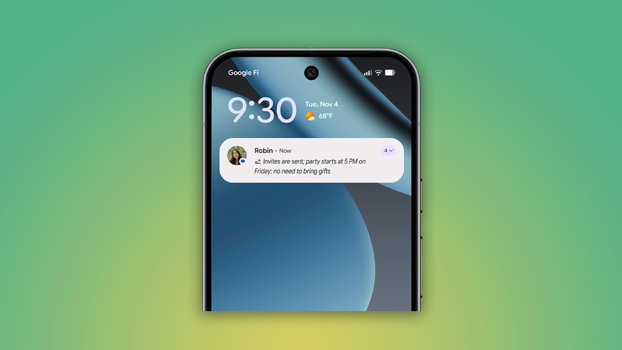 A screenshot of the new notification summaries 