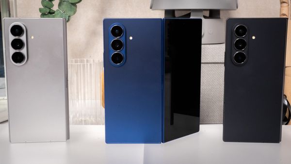 A photo of the Galaxy Z Fold 7 in all three of its colorways