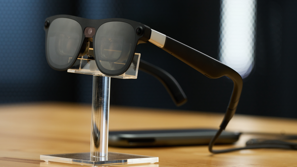 A photo of a pair of smart glasses