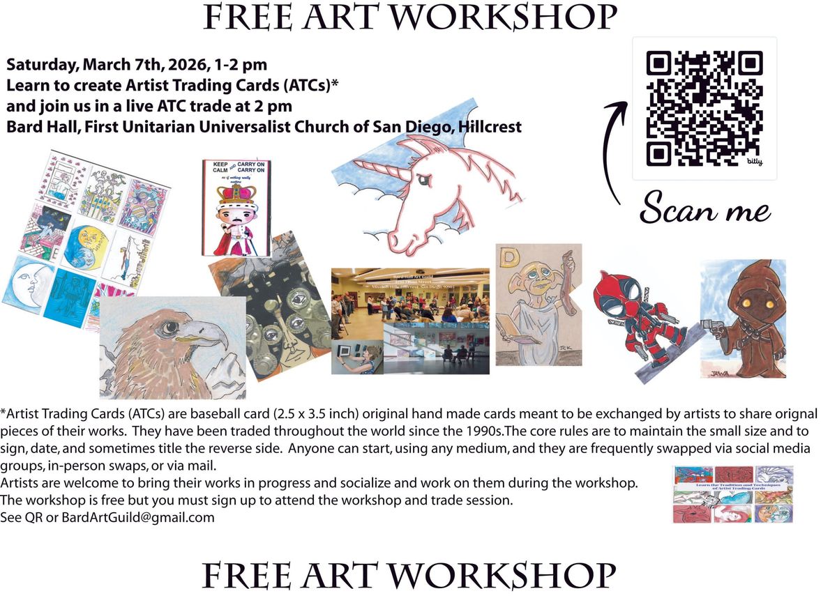 Free ATC workshop at Bard Hall 3-7-2026 1-2 with trading 2-3