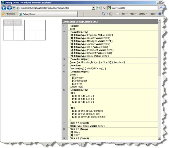 Creating Advanced ASP.NET MVC Controls (Part 2, Finished Debugger)