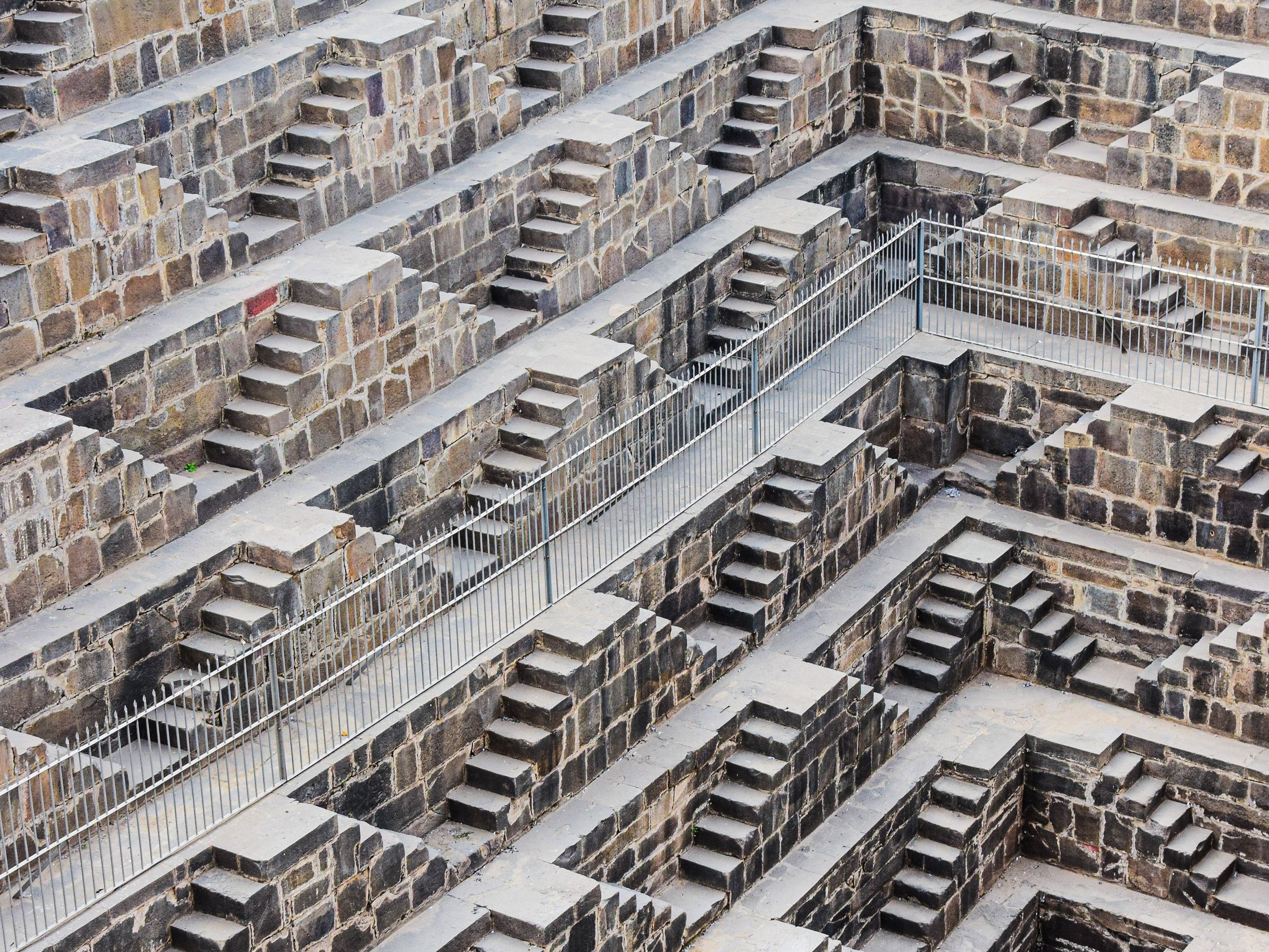The Chand Baori stepwell in Abhaneri, India.