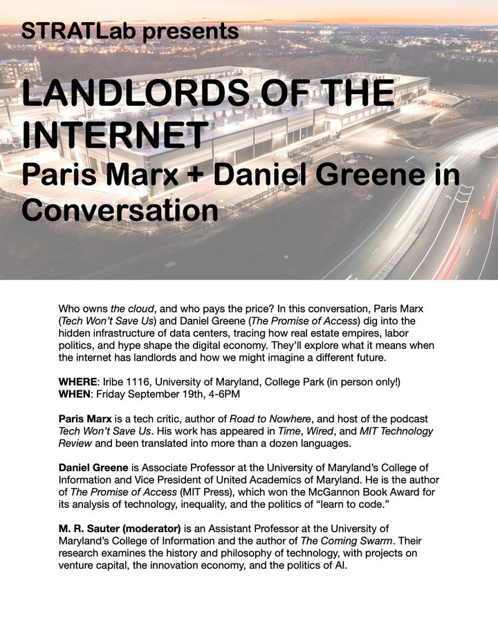 LANDLORDS OF THE INTERNET: Paris Marx + Daniel Greene in Conversation