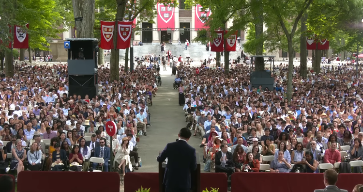 Ronny Chieng addressing an audience at Harvard.