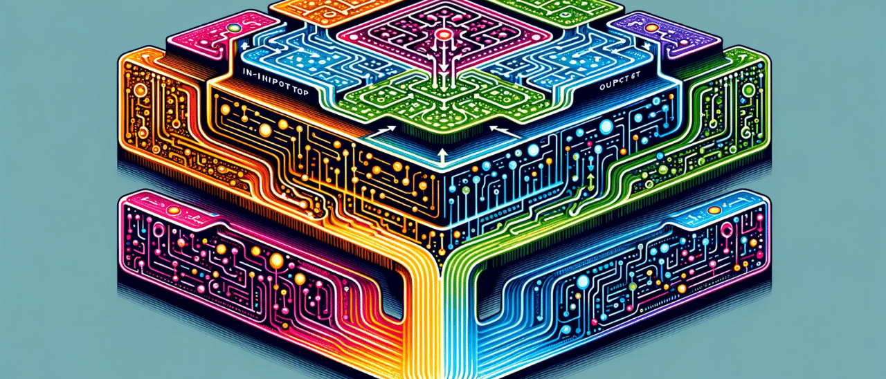 A colourful 3D art illustration by ChatGPT 4 of what an AI neural node might look like. 