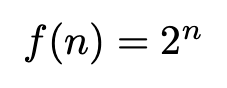 Equation showing exponential growth