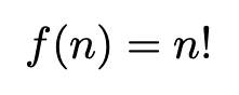 Equation showing factorial growth