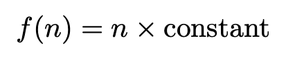Equation showing linear growth
