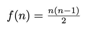 Equation showing quadratic growth