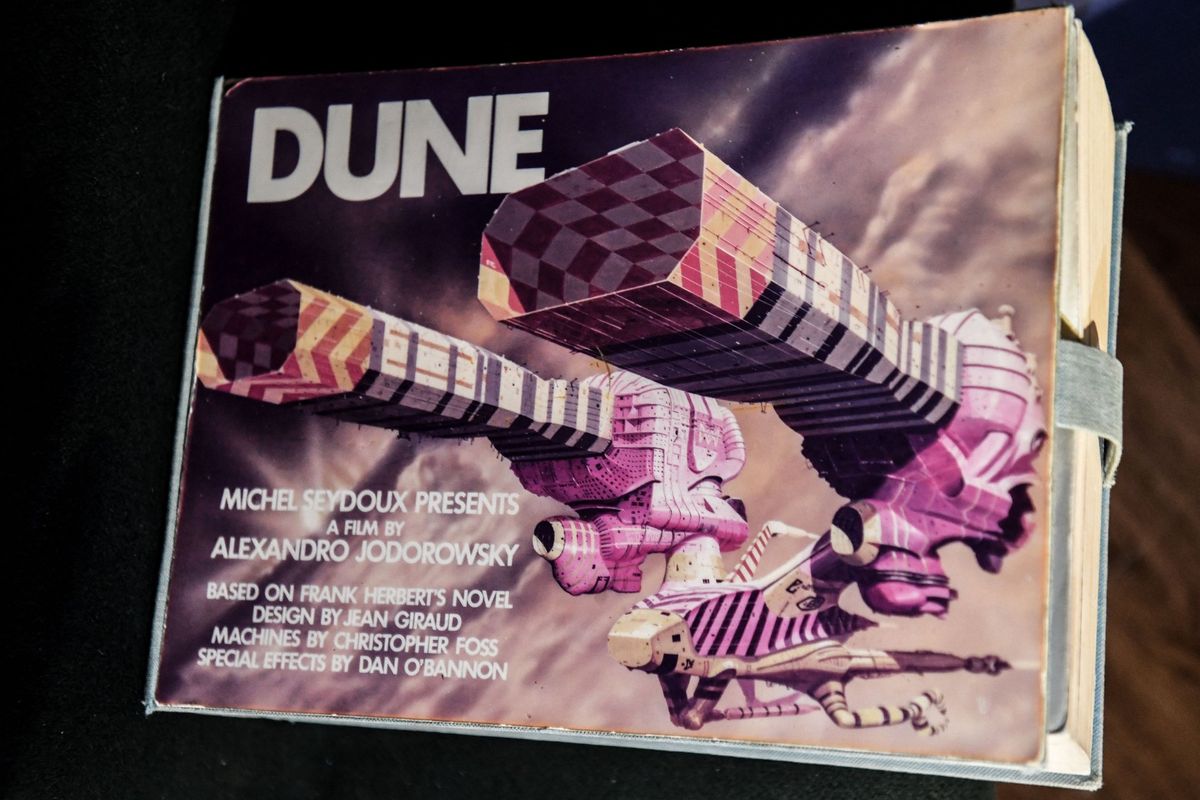 Jodorowsky'nin Dune senaryosunun ve storyboardlarının nadir kopyalarından biri. Fotoğraf: Alain Jocard, AFP, Getty Images.