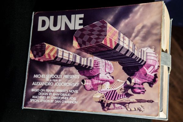 Jodorowsky'nin Dune senaryosunun ve storyboardlarının nadir kopyalarından biri. Fotoğraf: Alain Jocard, AFP, Getty Images.