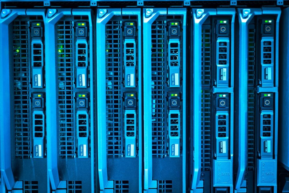 Rows of servers in a data centre, representing the ICT and cyber-resilience requirements financial firms must meet.