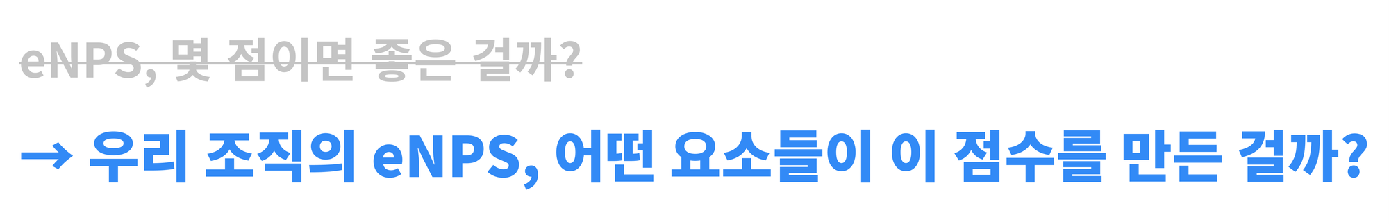 eNPS를 정확히 이해하기 위한 질문
