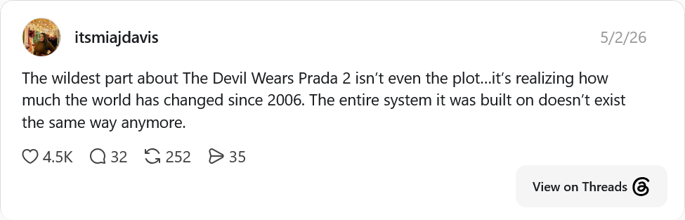 Screenshot of a post on Threads.