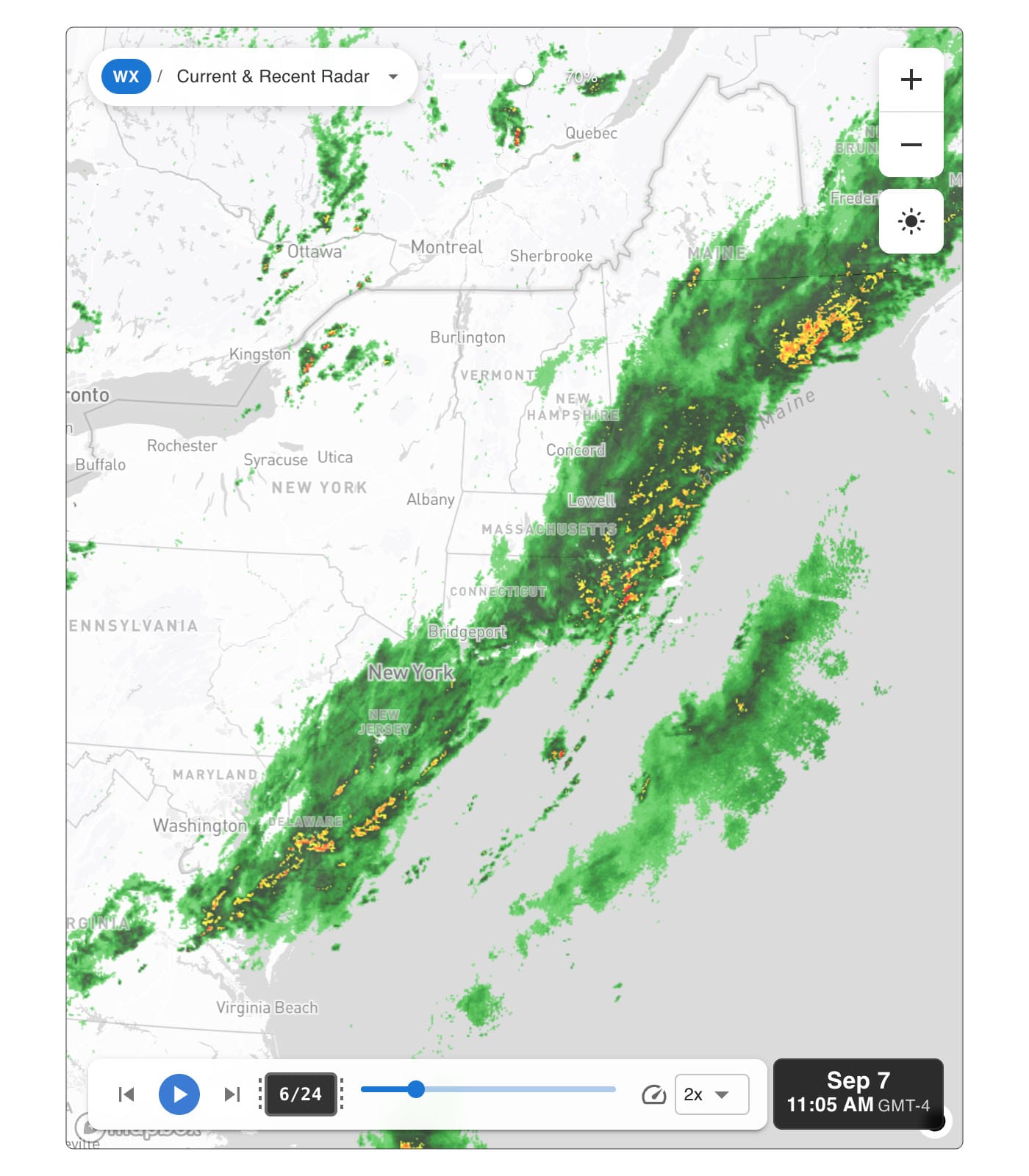 This is our current prototype showing radar.
