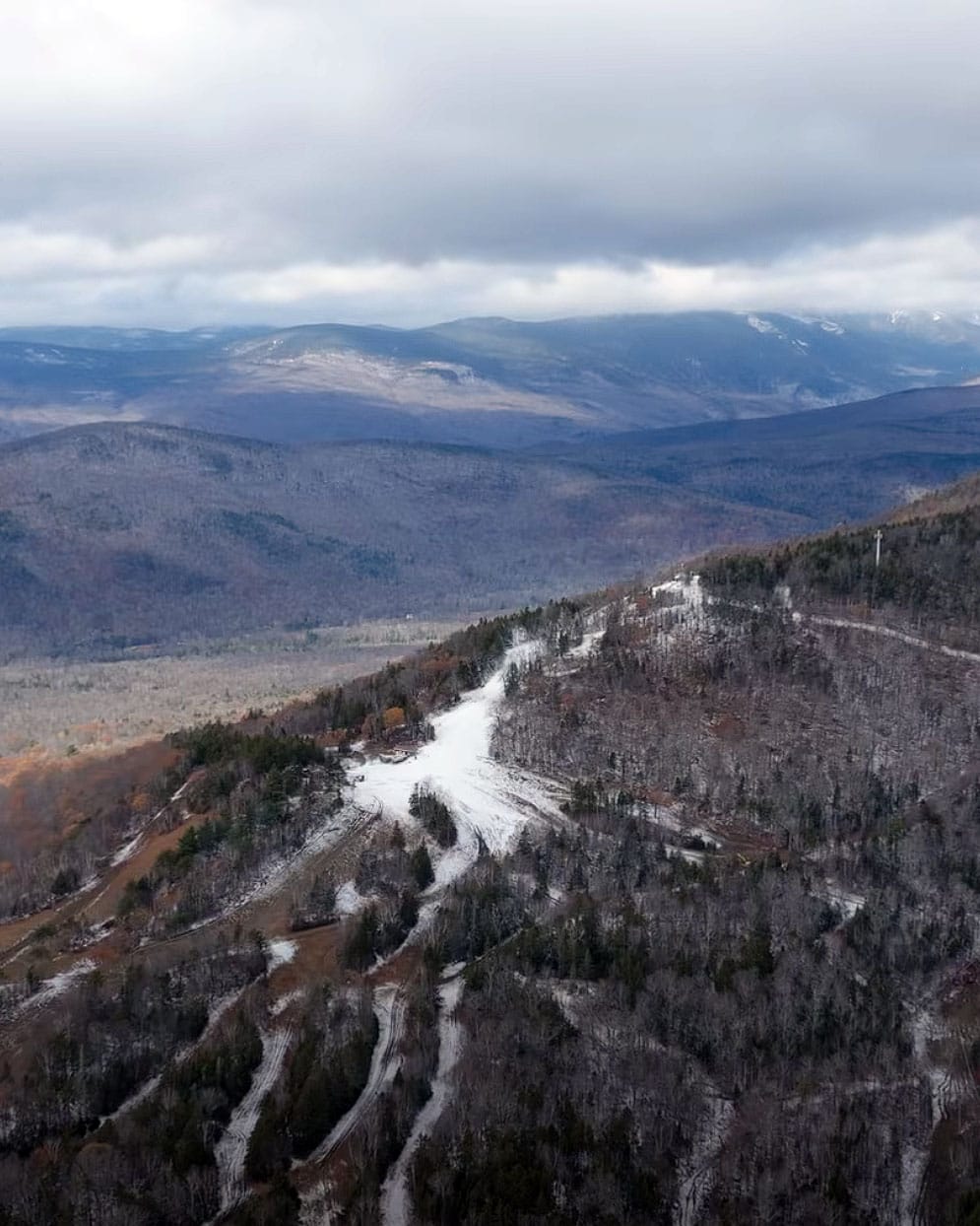 Black Mountain, NH snowmaking off the summit from earlier in the week.