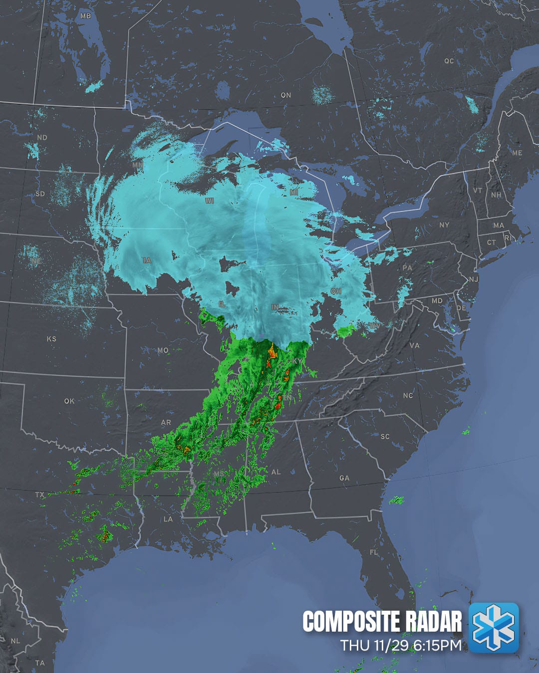 This is a capture from the new radar feature on our website.