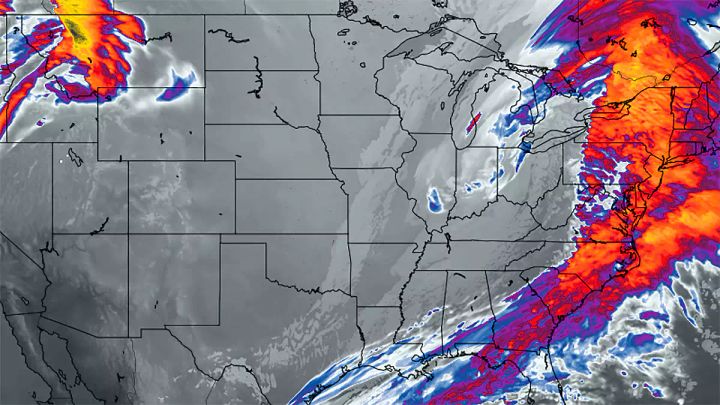 Simulated IR satellite from the HRRR model showing Wednesday morning.