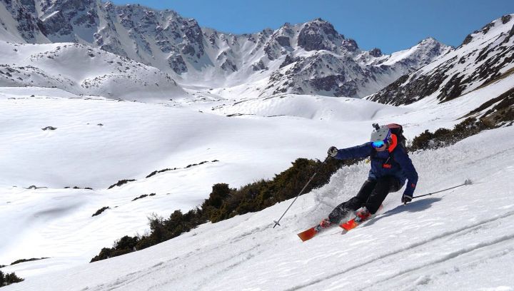 Spring skiing in Kyrgyzstan was an experience.