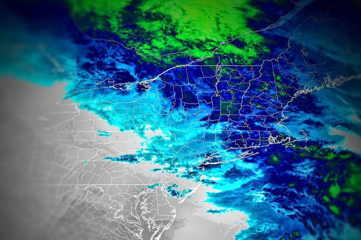 GOES-East IR and Ozone band satellite imagery.  Don't worry, that green is the colder cloud tops.
