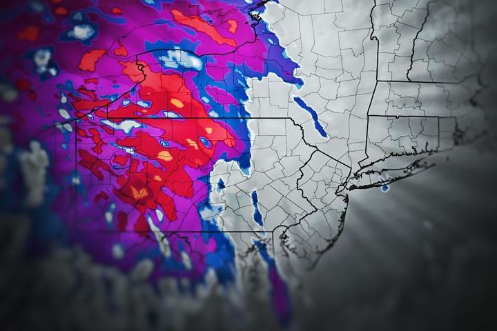 Simulated IR satellite showing cloud top temperatures from the HRRR weather model.