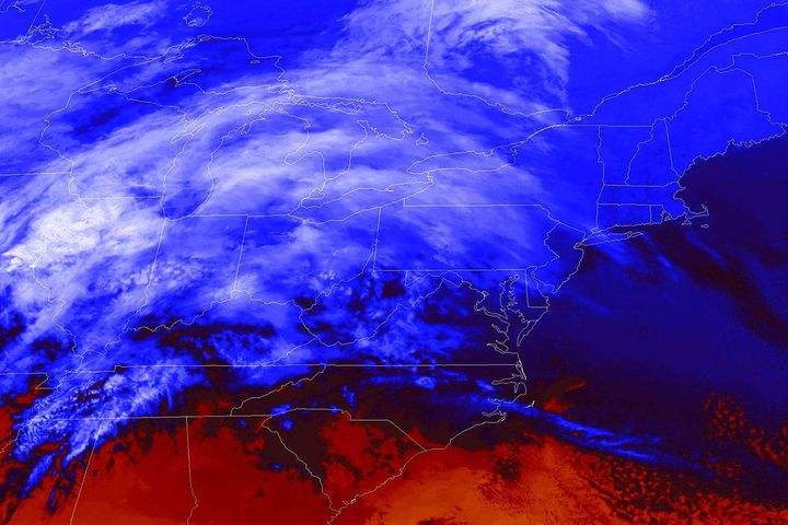 GOES-EAST CO2 Longwave IR satellite imagery.  📷 NOAA