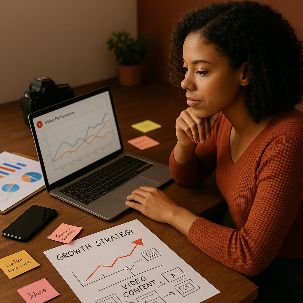 Analytics do YouTube e dados de comércio de varejo lado a lado em um painel de marketing