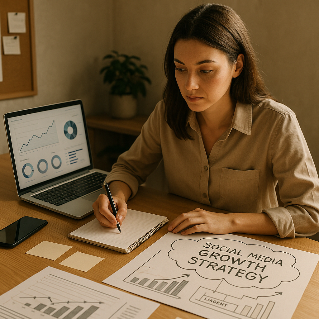 Illustration of AI ethics guiding a social media growth strategy in 2026