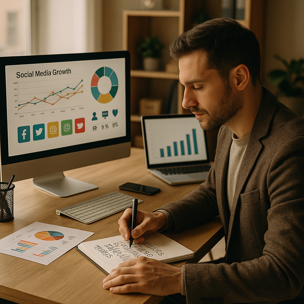 Businessperson reviewing a digital risk map for social media strategy