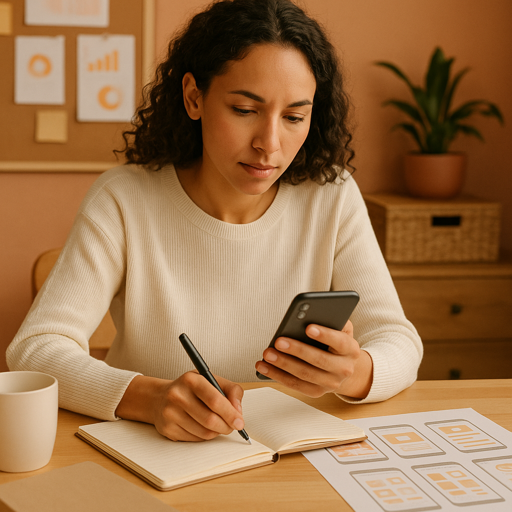 Personas interactuando con Instagram en móvil mientras se observan tendencias