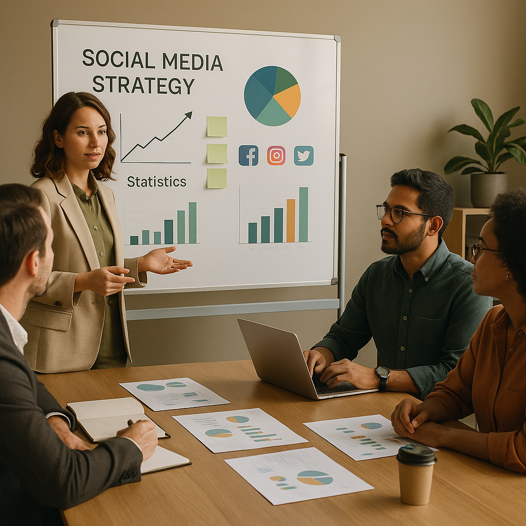 Graphs and icons representing 2026 Australian social media trends for marketers