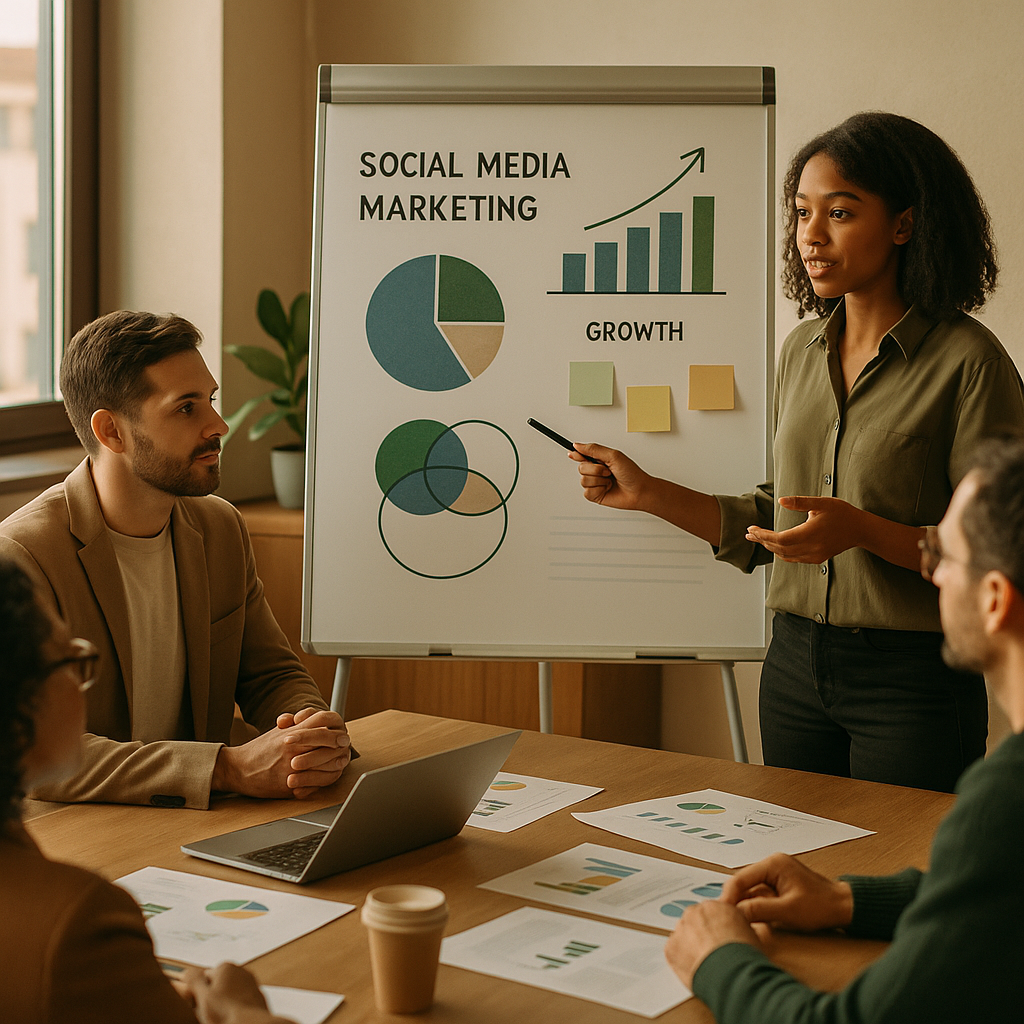 Social media marketers reviewing 2026 LinkedIn statistics on a dashboard