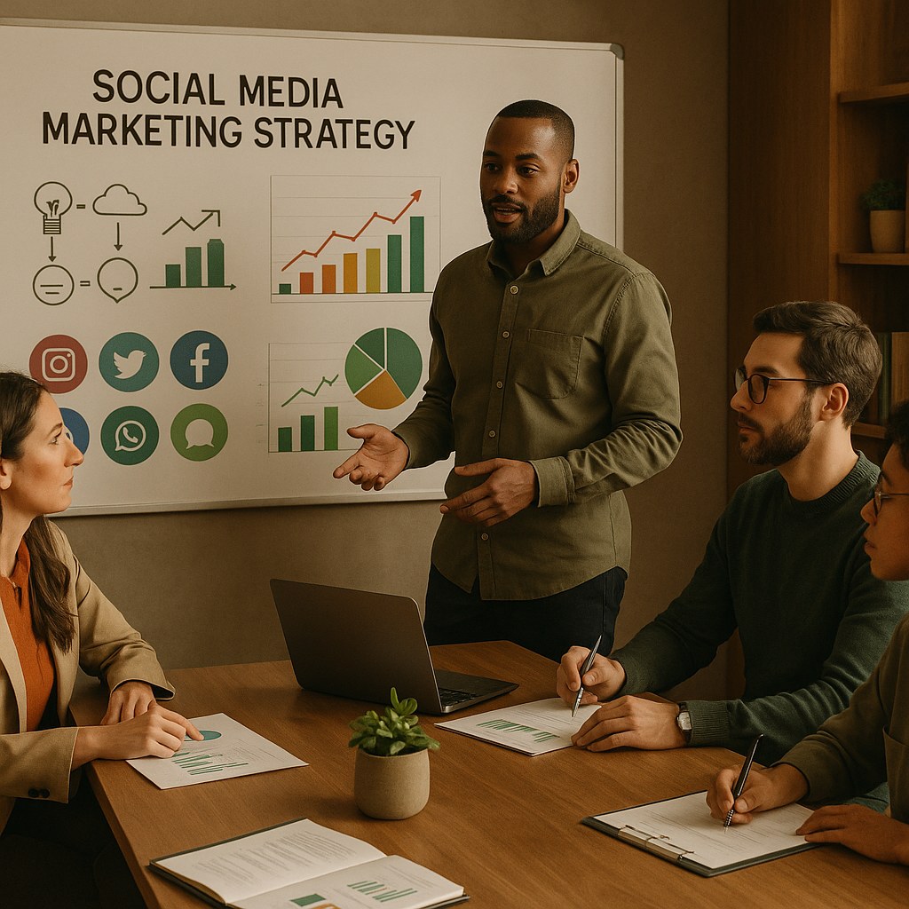 Dashboard showing social media analytics and insights