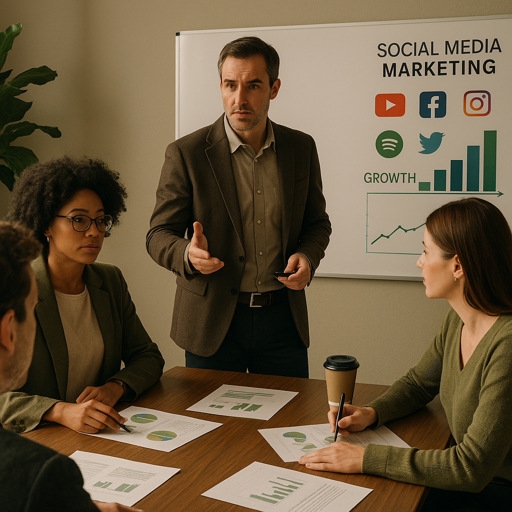 Election campaign visuals and AI-generated content on social media screens