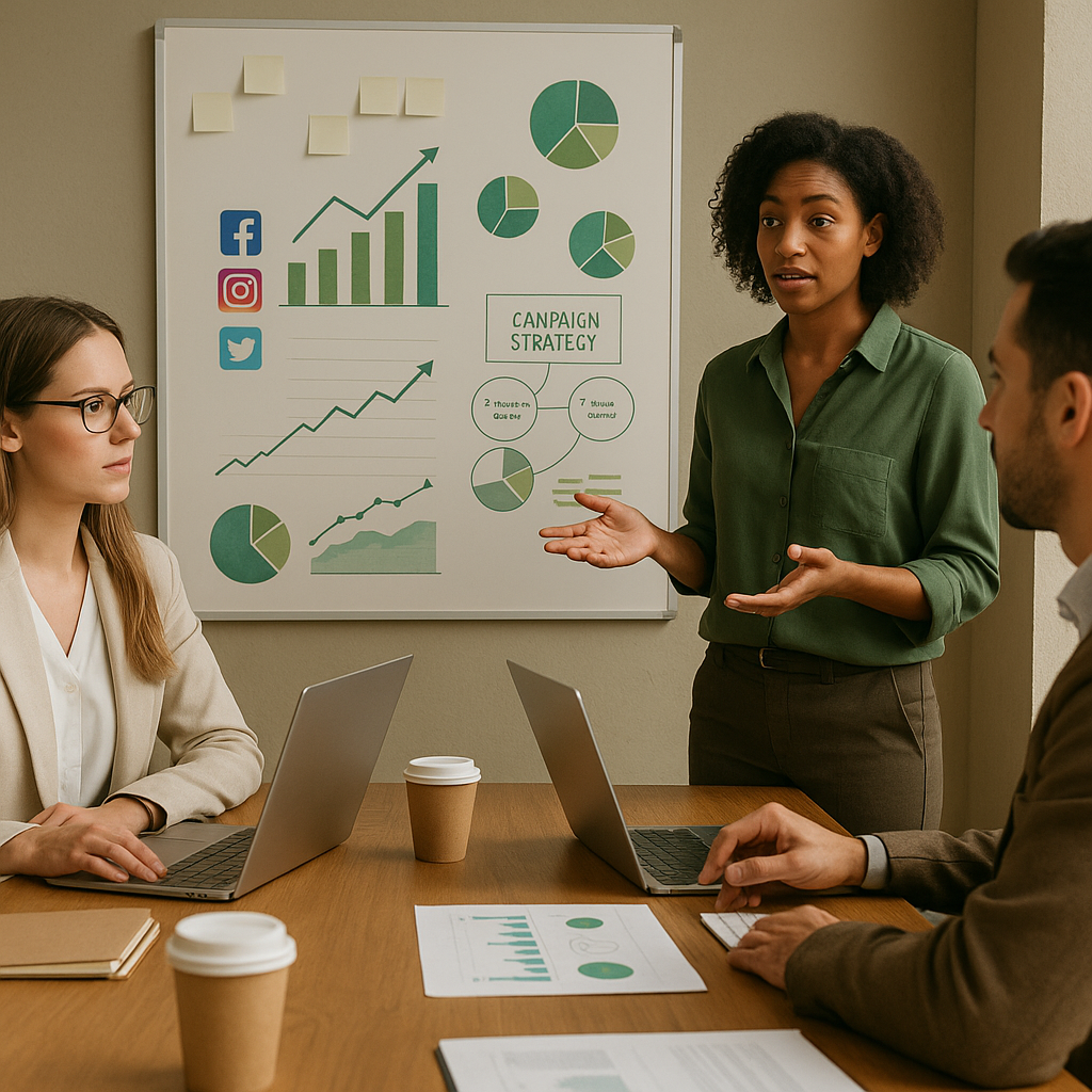 Election-related social media content with AI-generated visuals and trust signals on a dashboard