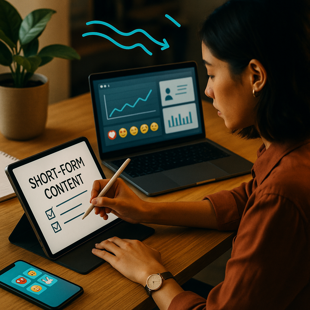 Créateur TikTok utilisant des emoji codes dans ses légendes et commentaires pour améliorer l’engagement et la visibilité