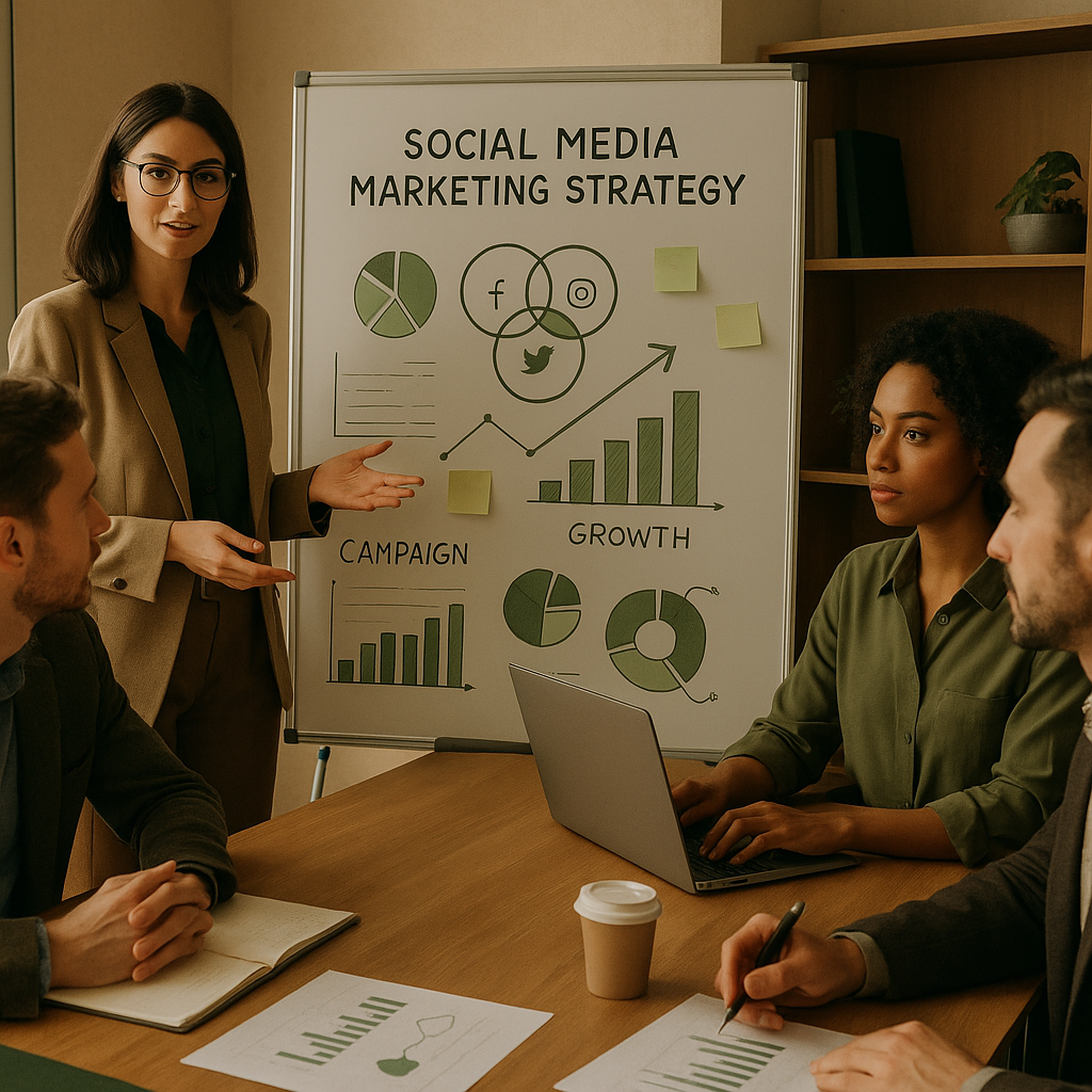 Dizüstü bilgisayarda sosyal medya içerik planlaması ve B2B cevap motoru optimizasyonu stratejisi