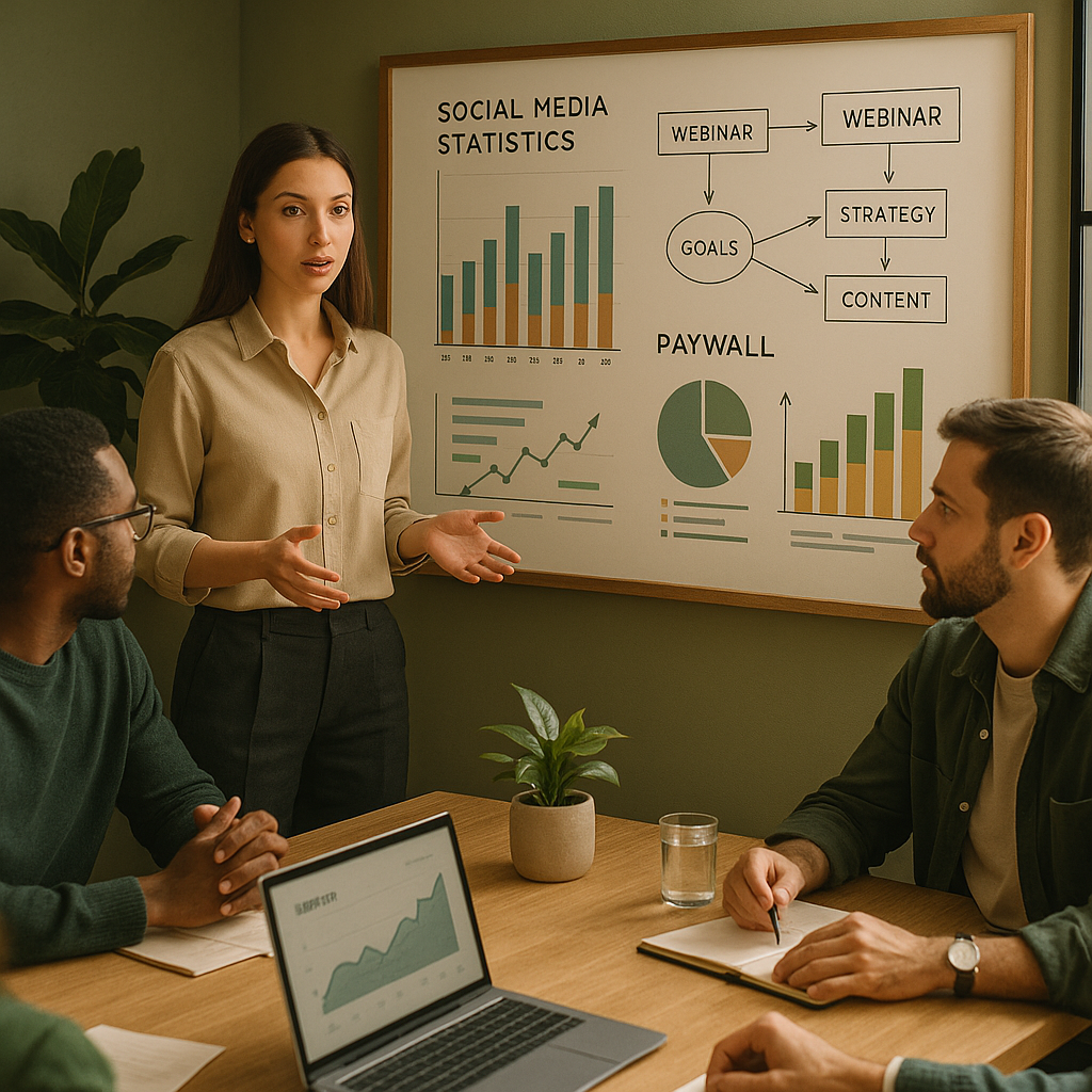 Interface Beehiiv pour créateurs montrant des webinars et des paywalls personnalisables