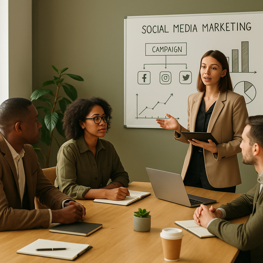 AI-powered social media tools displayed on a dashboard for content planning and analytics