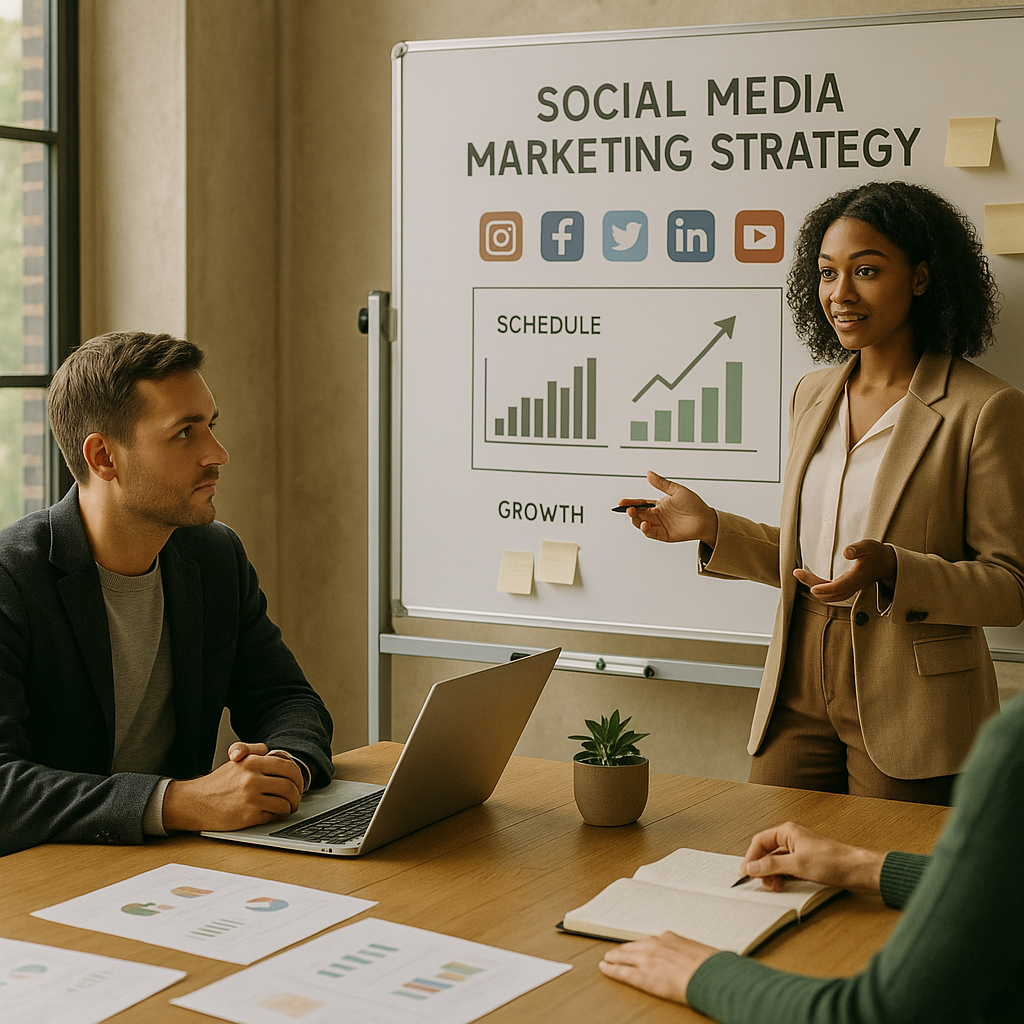 Dashboard view of social media scheduling tools showing content calendar, analytics, and post scheduling for 2026