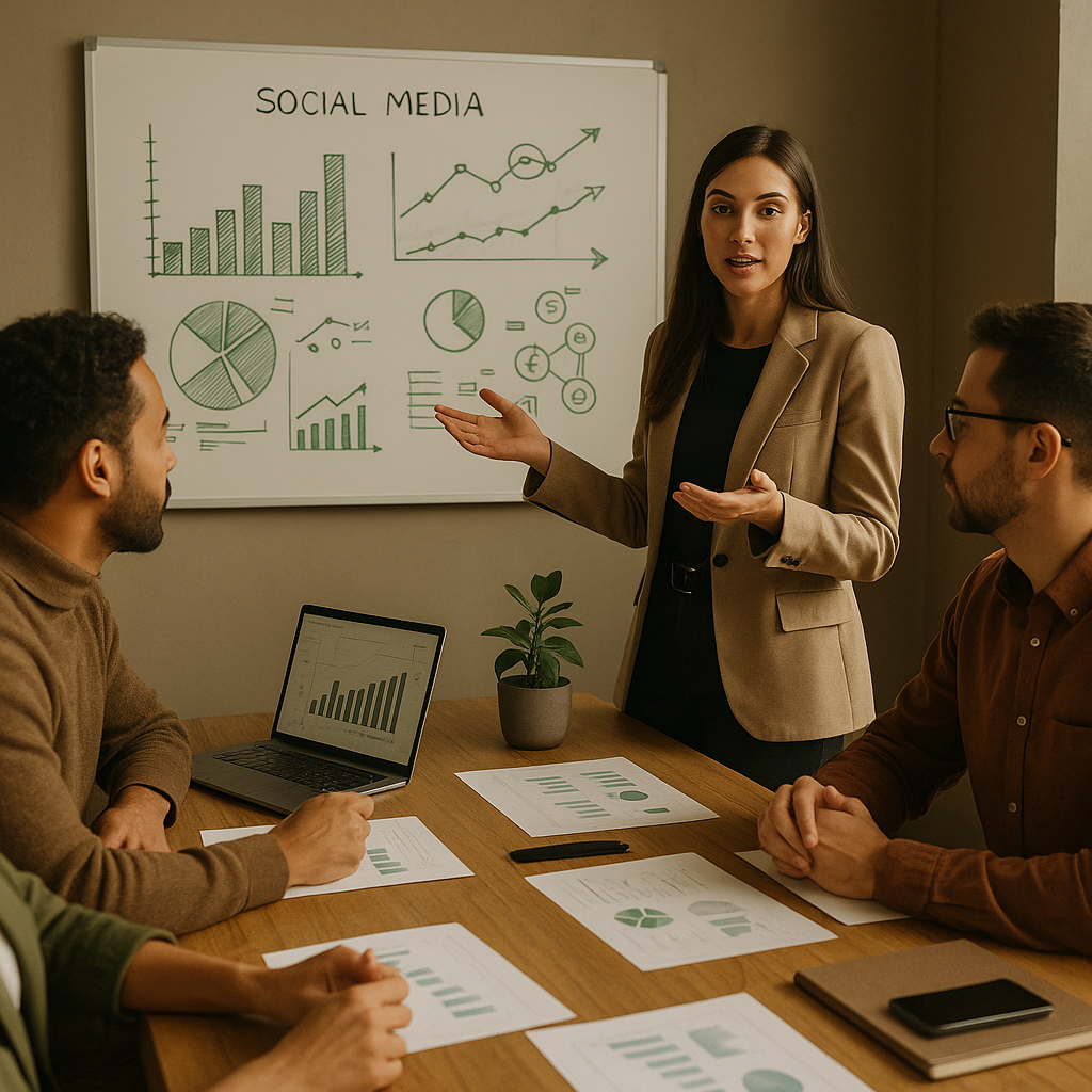 A mobile social media feed with AI prompts and wellbeing-focused interface concepts