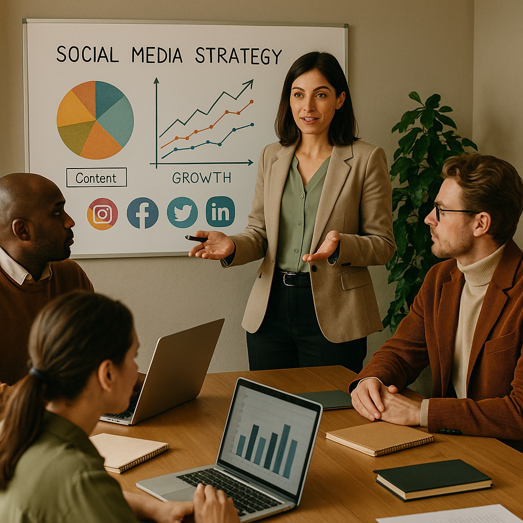 Illustrazione di strategia social per marchi retail