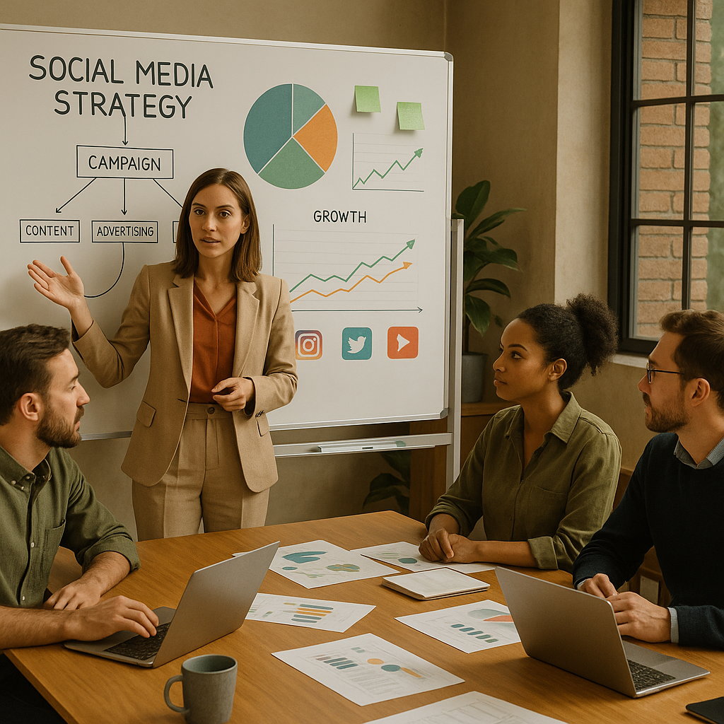 Creator-Workflow und KI-generierte Medien als Konzept für eine social media marketing strategie im Jahr 2026