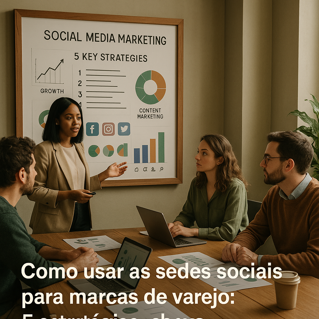 Ilustração de estratégia de redes sociais para marcas de varejo
